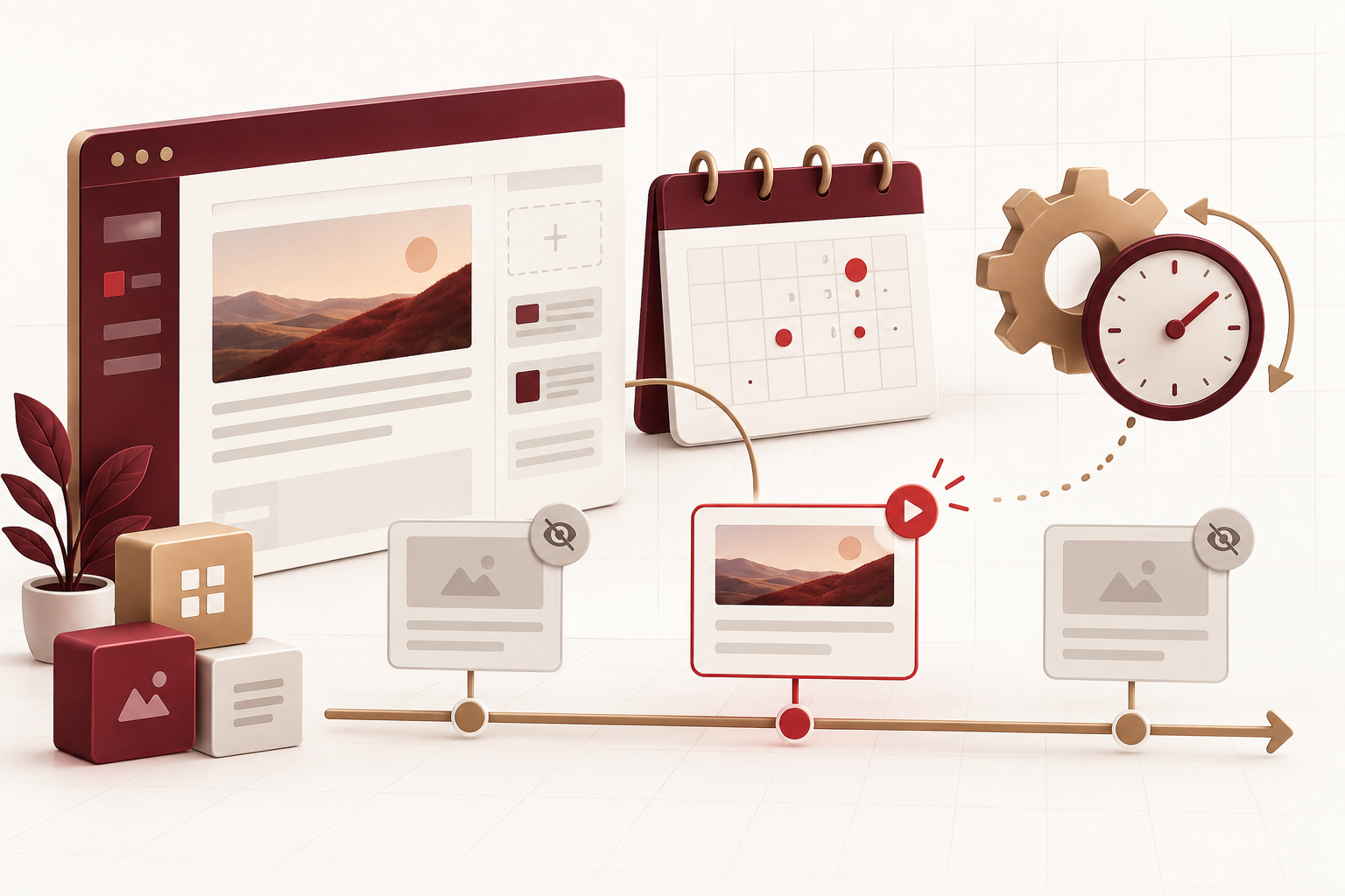 Ilustración de automatizaciones y snippets programados en WordPress